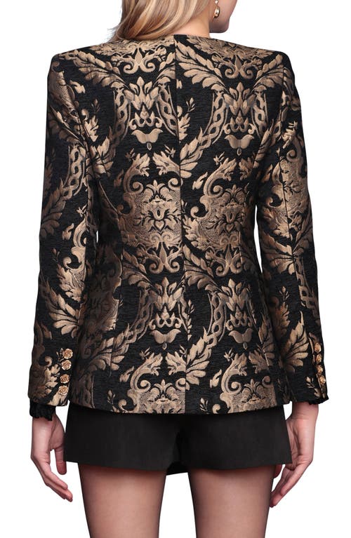 Avec Les Filles Metallic Tapestry Embroidery Jacket In Multi