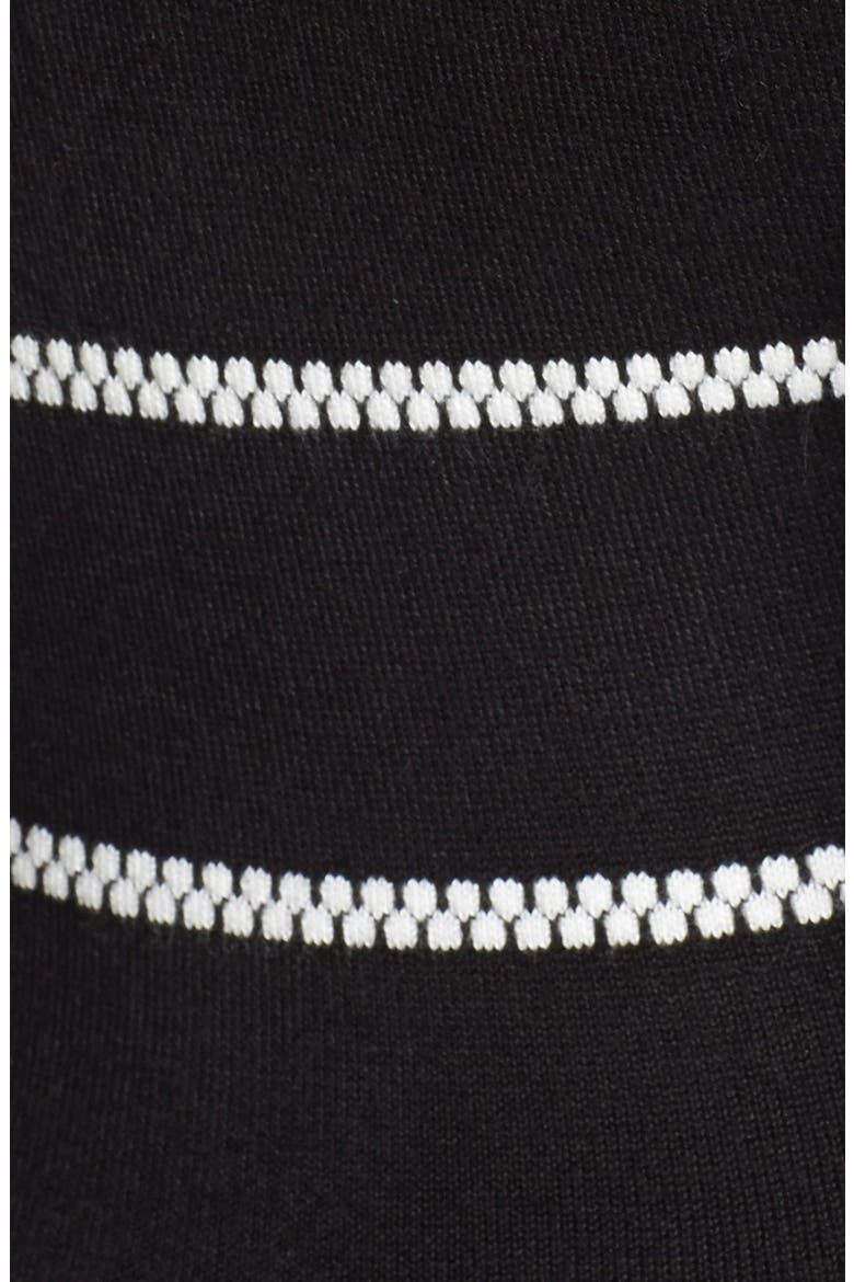 Knit Fit & Flare Dress, Alternate, color, BLACK/ IVORY