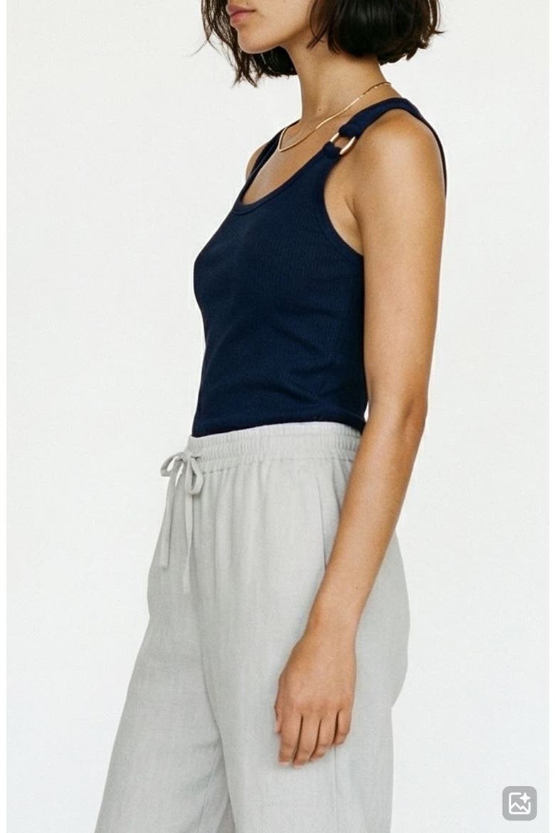 Kiki Scoop Neck Tank, Alternate, color, NAVY BLAZER DETAILMELANGE