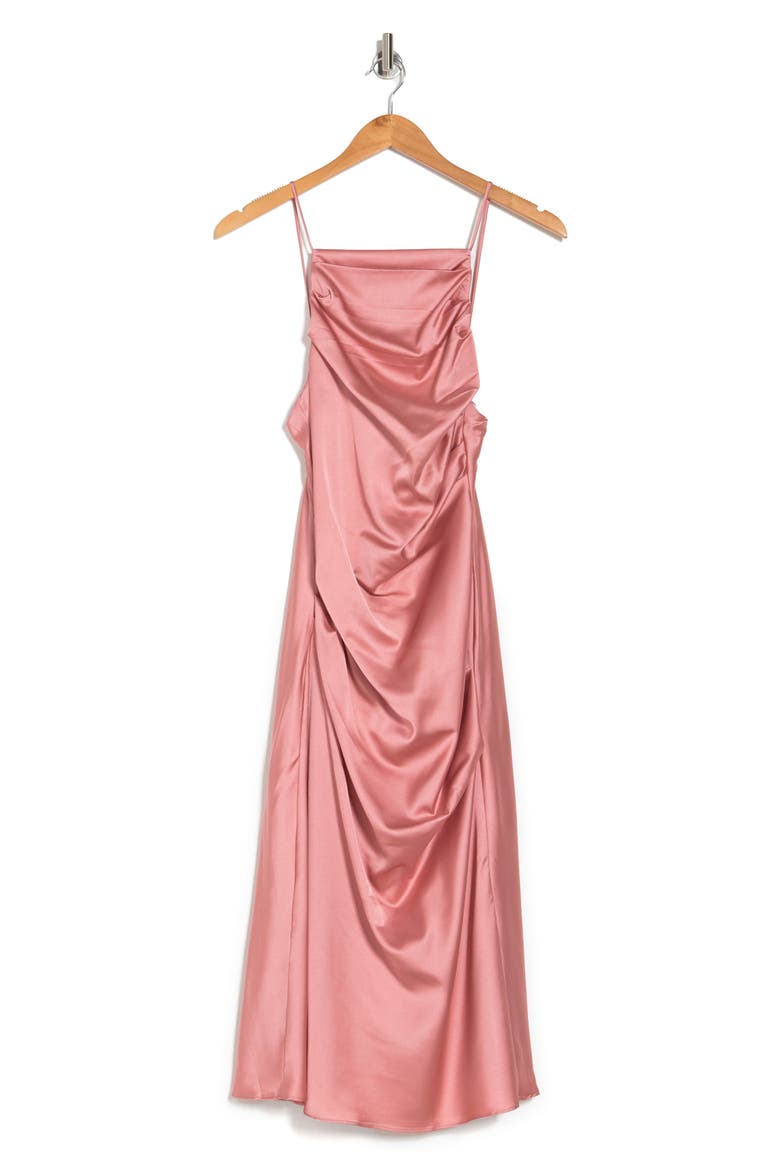Astr High Neck Sleeveless Midi Dress, Alternate, color, BLUSH