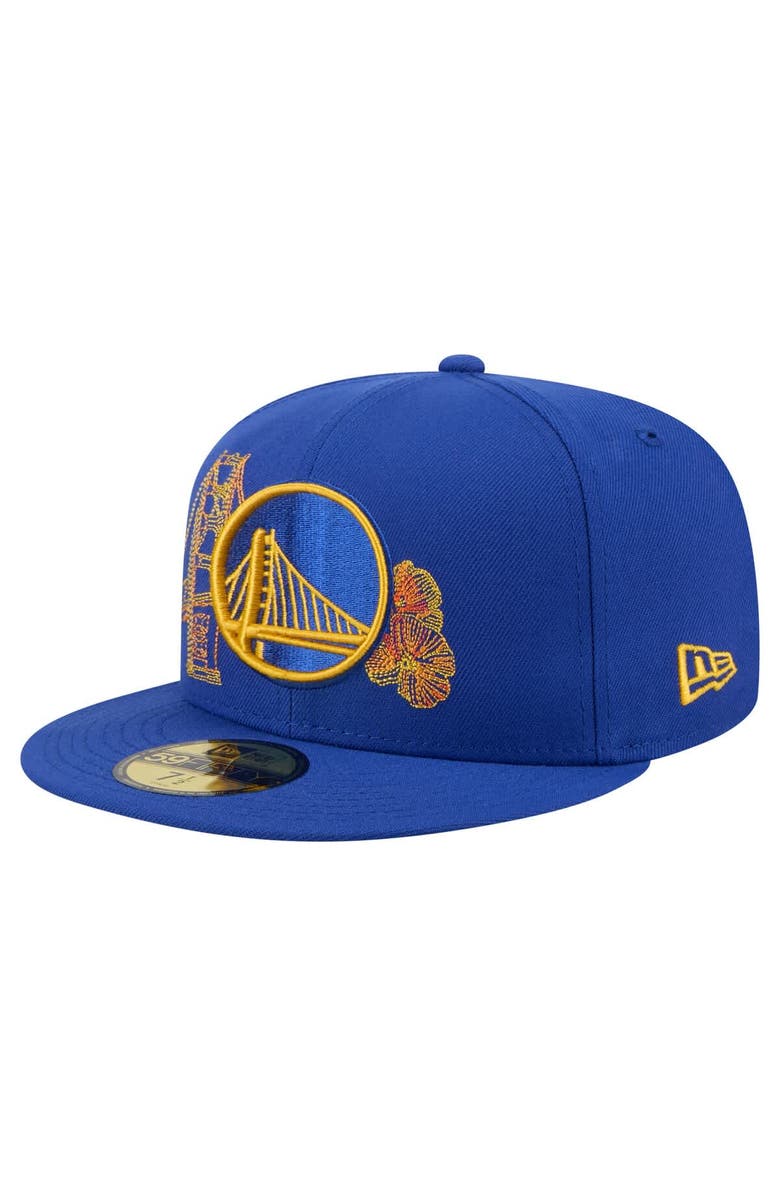 New Era Men's New Era Royal Golden State Warriors State Stitch 59FIFTY Fitted Hat, Alternate, color, Royal