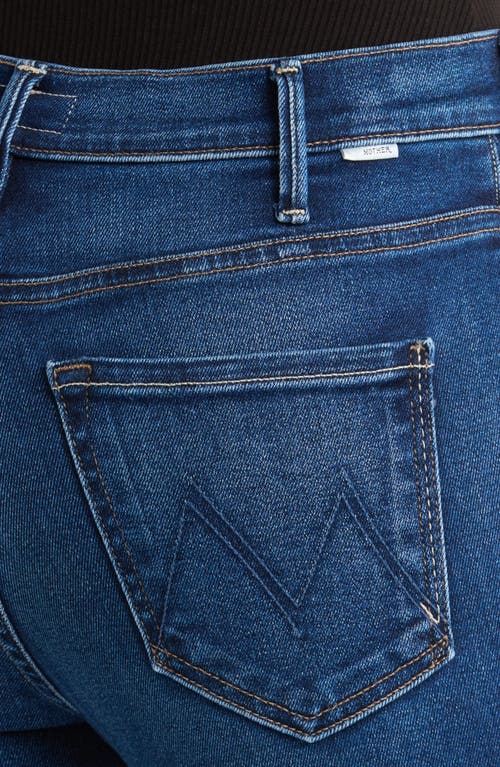 Mother Lil' Hustler Frayed Ankle Bootcut Jeans In Blue