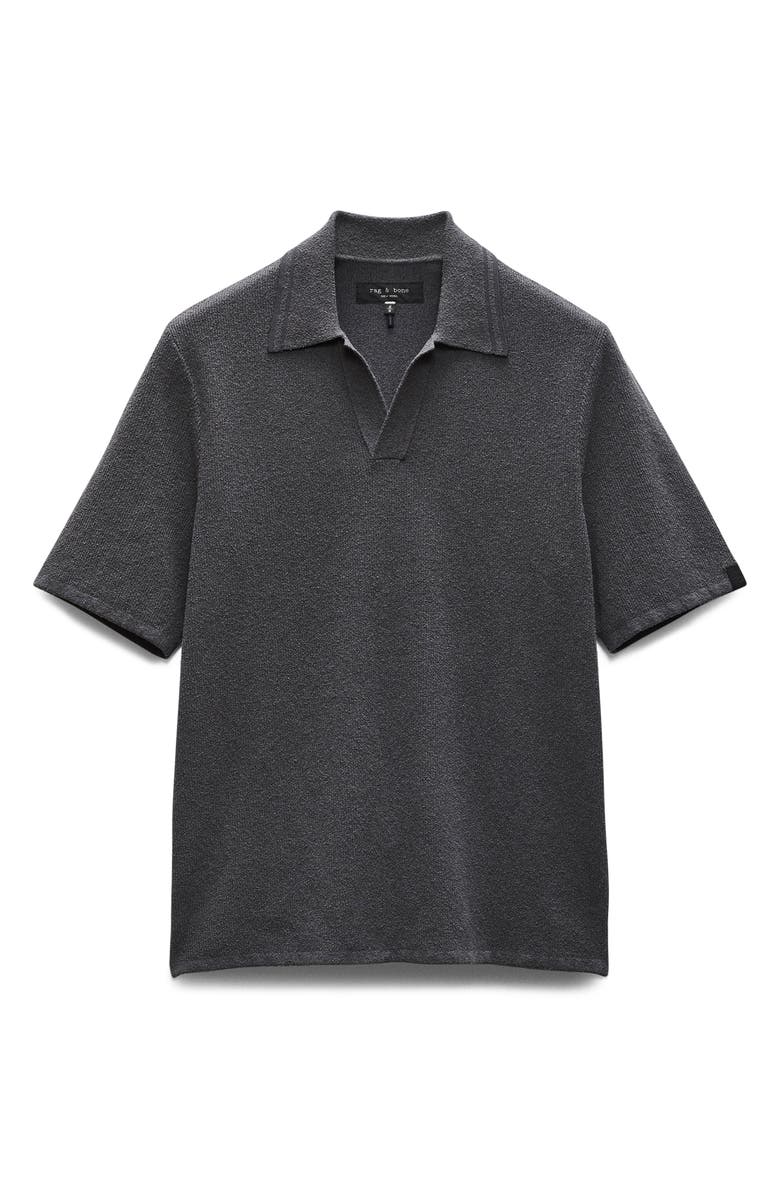 rag & bone Johnny Toweling Rib Polo, Alternate, color, Dark Grey