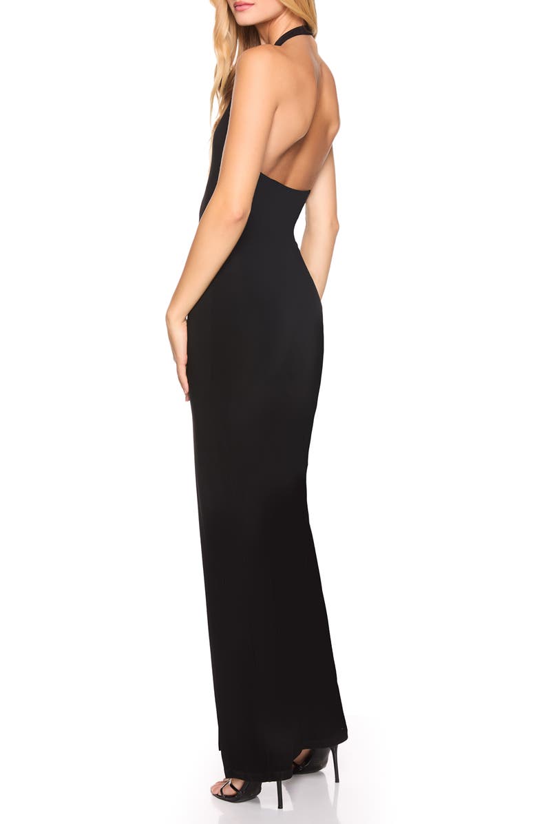 Susana Monaco Open Back Halter Jersey Cocktail Dress, Alternate, color, 