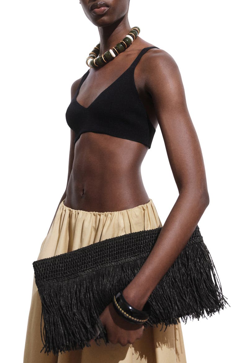 Knit Cropped Top, Alternate, color, BLACK
