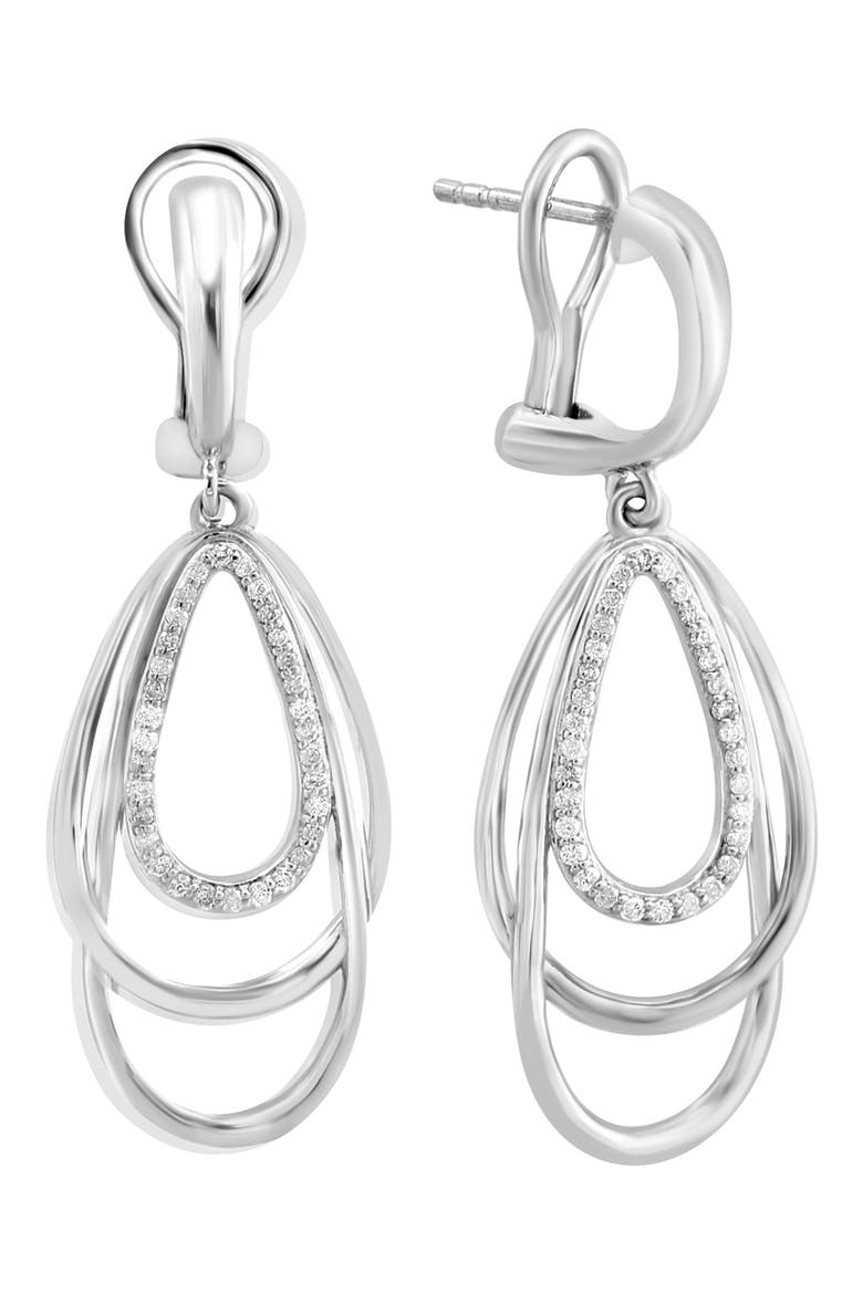 Diamond Layered Drop Earrings - 0.38ct., Main, color, SILVER