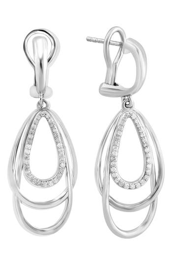 Effy Diamond Layered Drop Earrings In Silver
