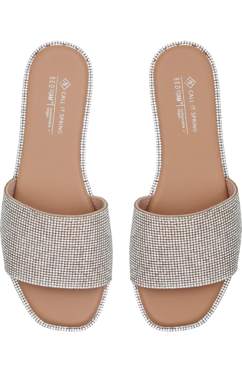 Call It Spring By Aldo Shimmerr Crystal Embellished Slide Sandal, Alternate, color, Silver