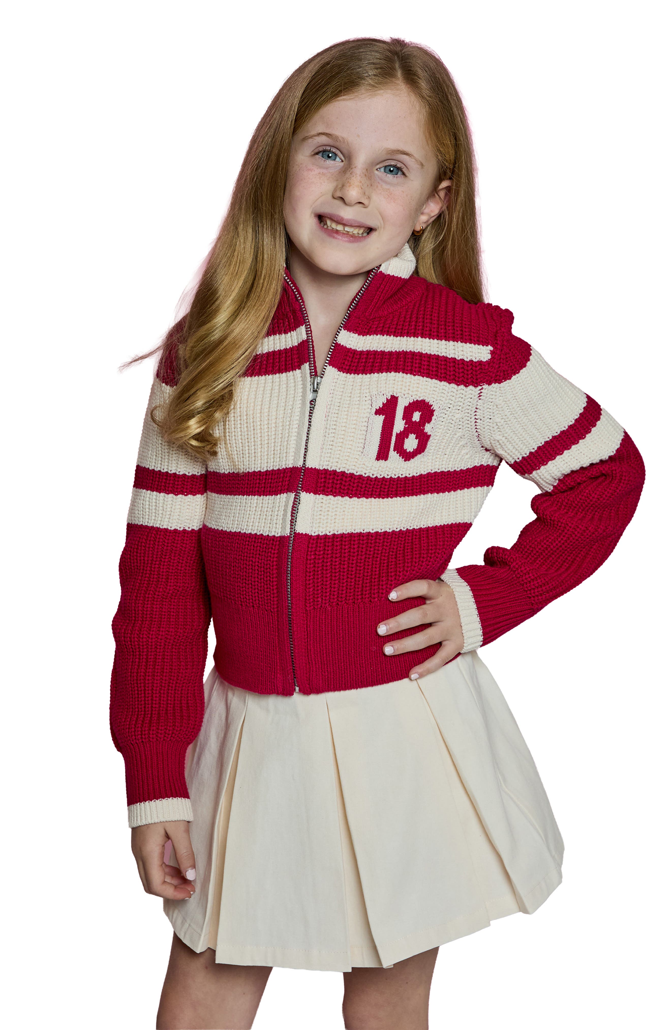 Kids' Rugby Striped Zip Cardigan