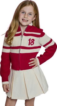 Design History Kids' Rugby Striped Zip Cardigan