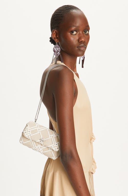 Tory Burch Mini Kira Woven Canvas Convertible Crossbody Bag In Neutral
