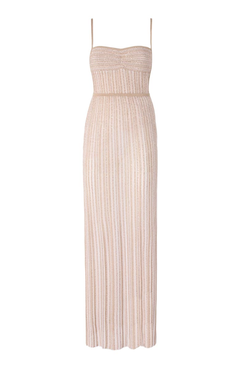 Missoni Sleeveless Long Dress With Lamé Stripes, Alternate, color, White