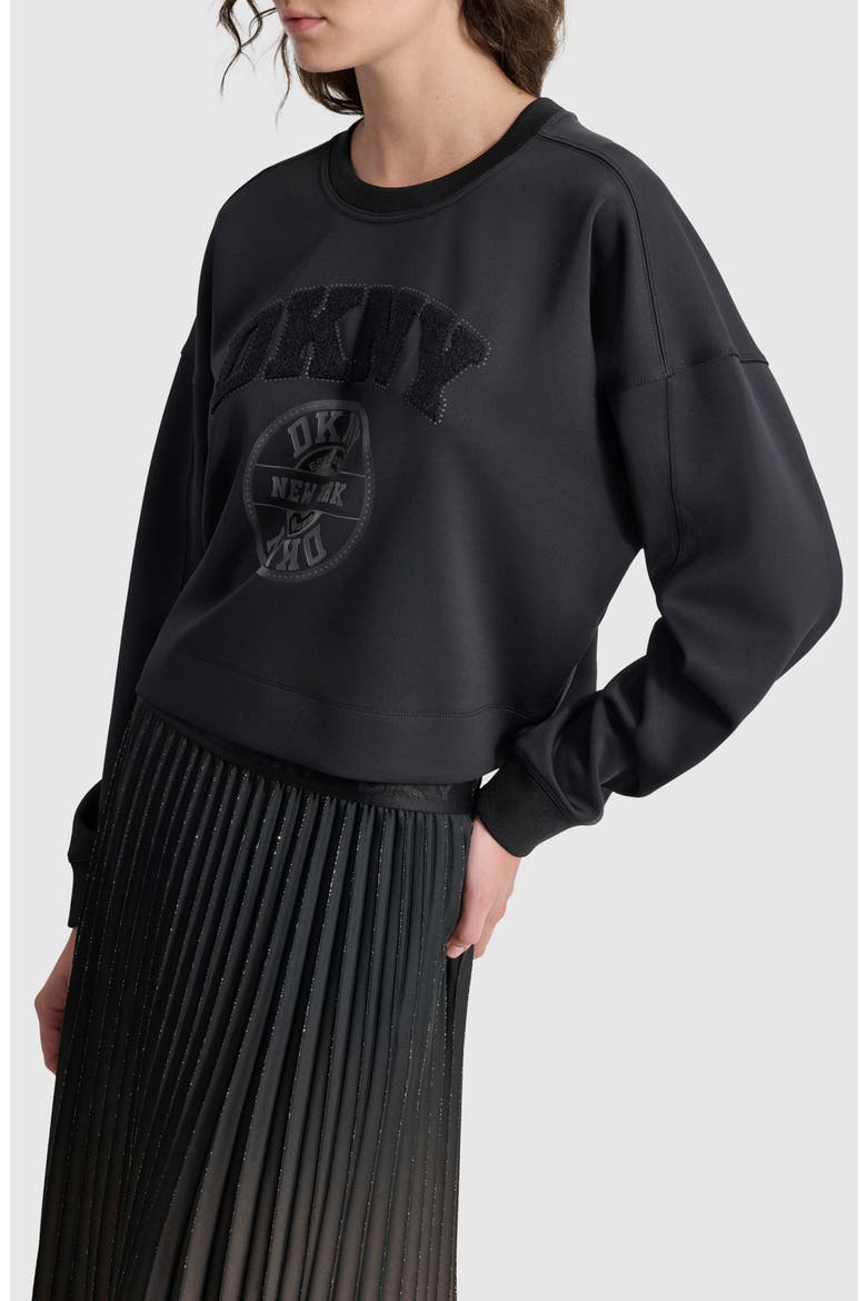 Varsity Logo Sweatshirt, Alternate, color, BLACK/BLACK