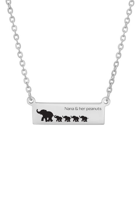 Nana Elephant Stainless Steel ID Pendant Necklace