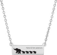 HMY JEWELRY Nana Elephant Stainless Steel ID Pendant Necklace