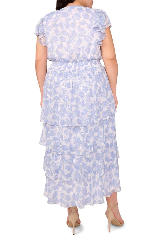 Halogenr Halogen(r) Floral Print Faux Wrap Dress In Rainwashed