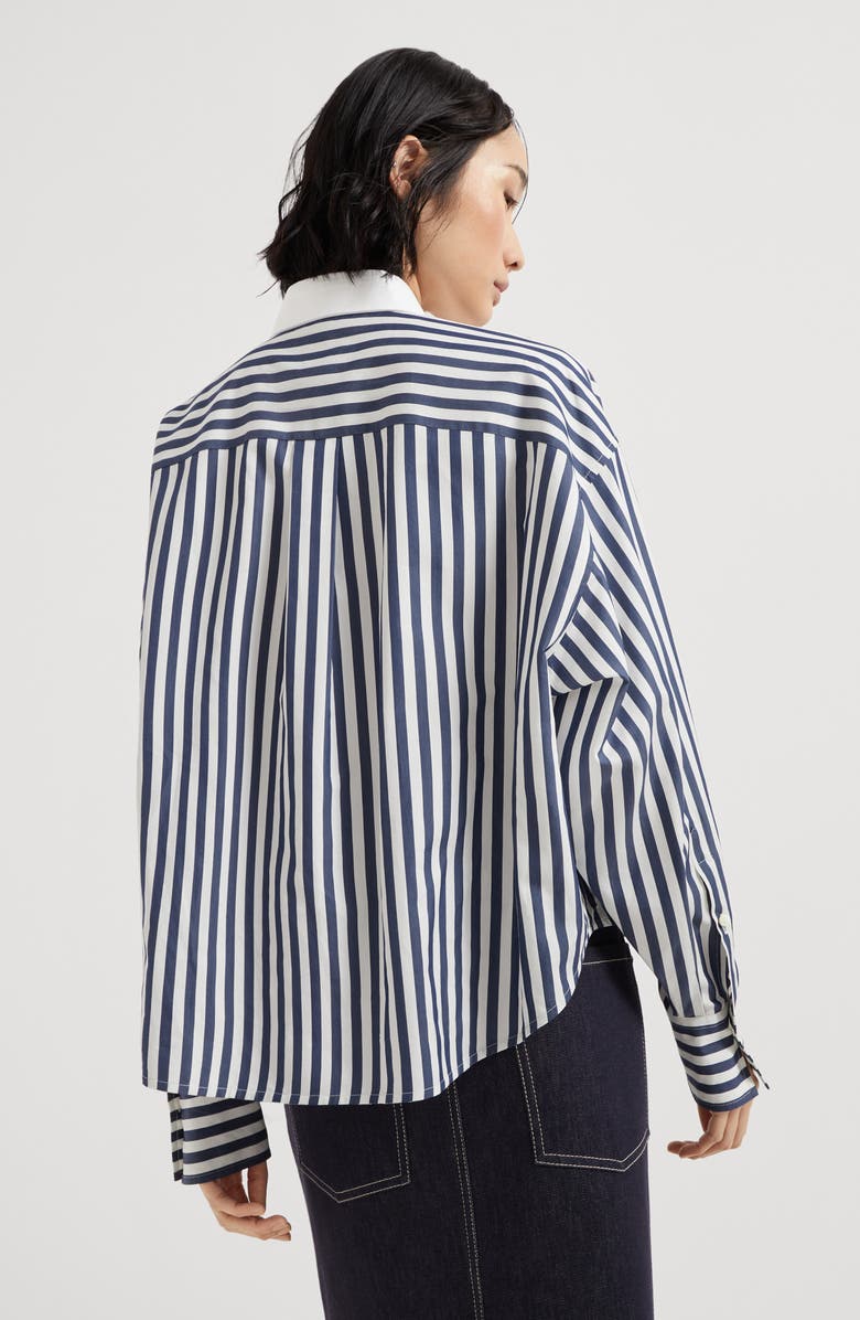 Brunello Cucinelli Poplin shirt with logo, Alternate, color,