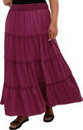 City Chic Boho Tiered Maxi Skirt