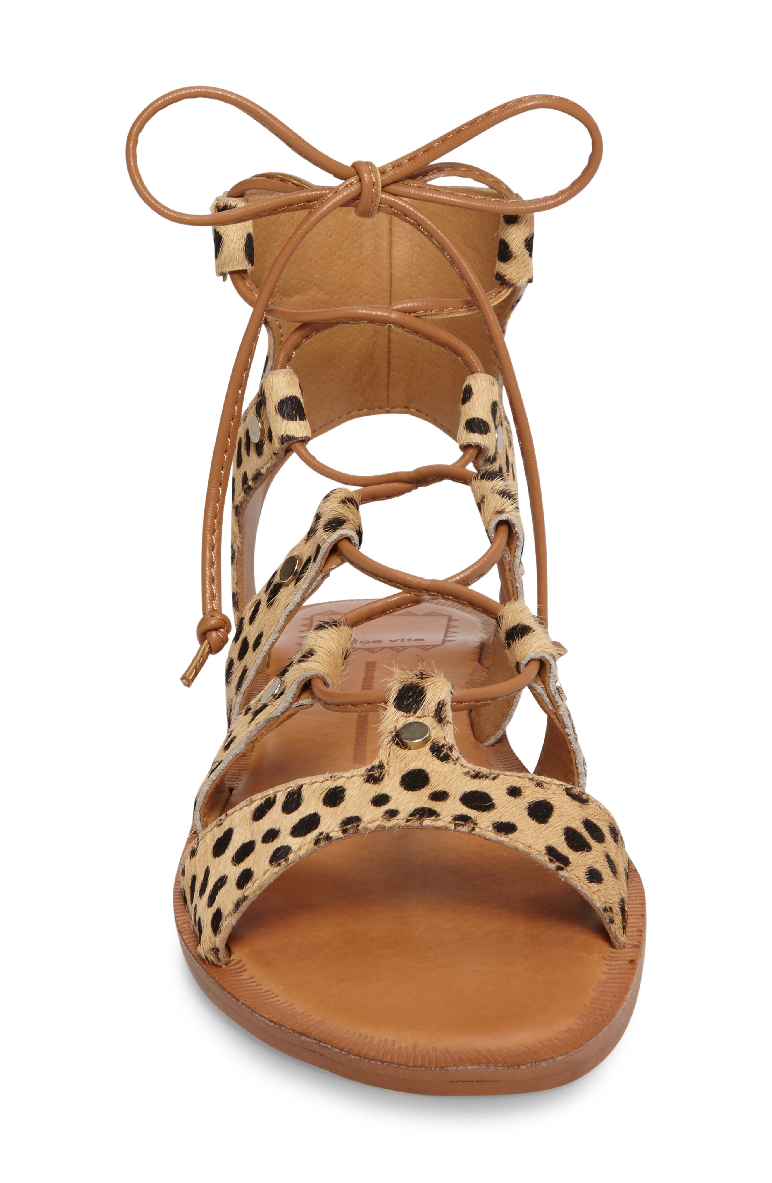 'Jasmyn' Ghillie Sandal, Alternate, color, LEOPARD LEATHER