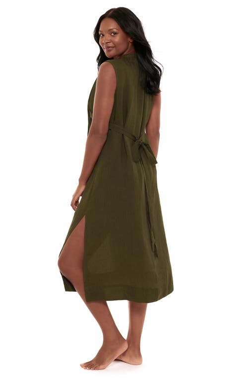 MIRACLESUIT MIRACLESUIT® PLEATED SLEEVELESS BEACH COVER-UP MIDI DRESS 