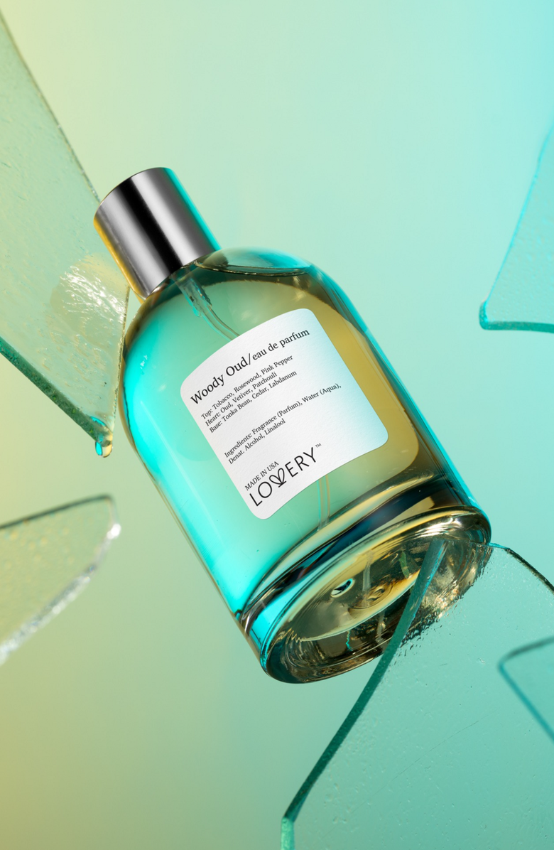 Lovery Woody Oud Eau de Parfum, Made in USA, 3.4 oz, Alternate, color, Silver, White, Cream, Black