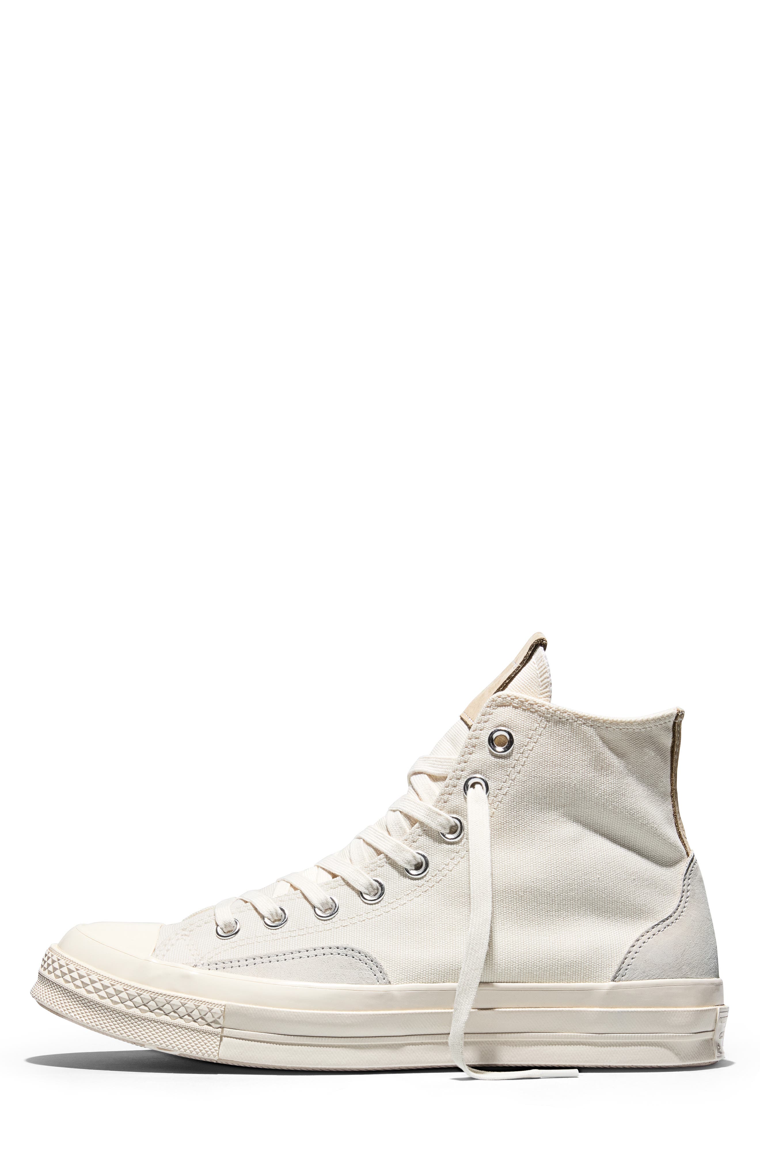 Converse Chuck 70 Canvas & Suede High Top Sneaker, Alternate, color, Vintage White/ Egret/ Papyrus