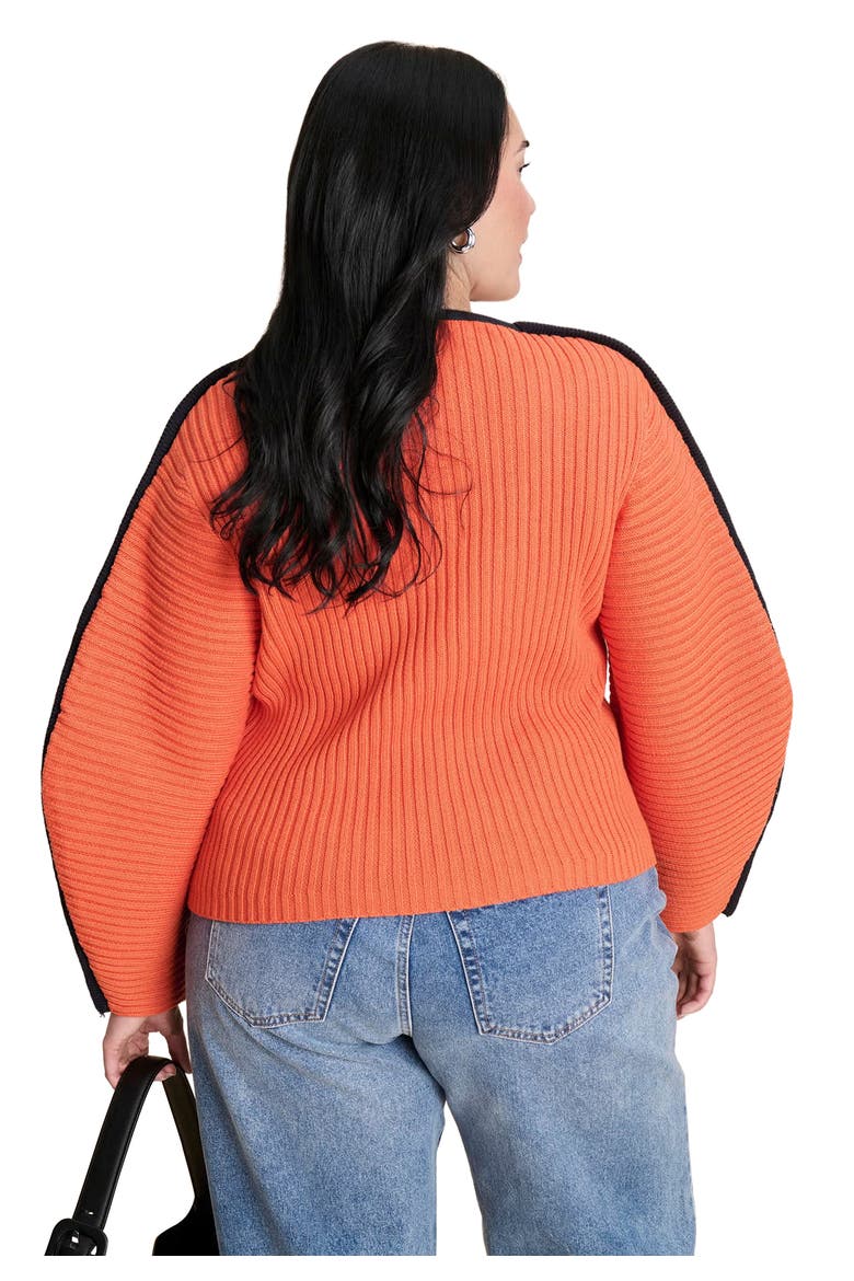 Rounded Sleeve Sweater, Alternate, color, SPICY ORANGE