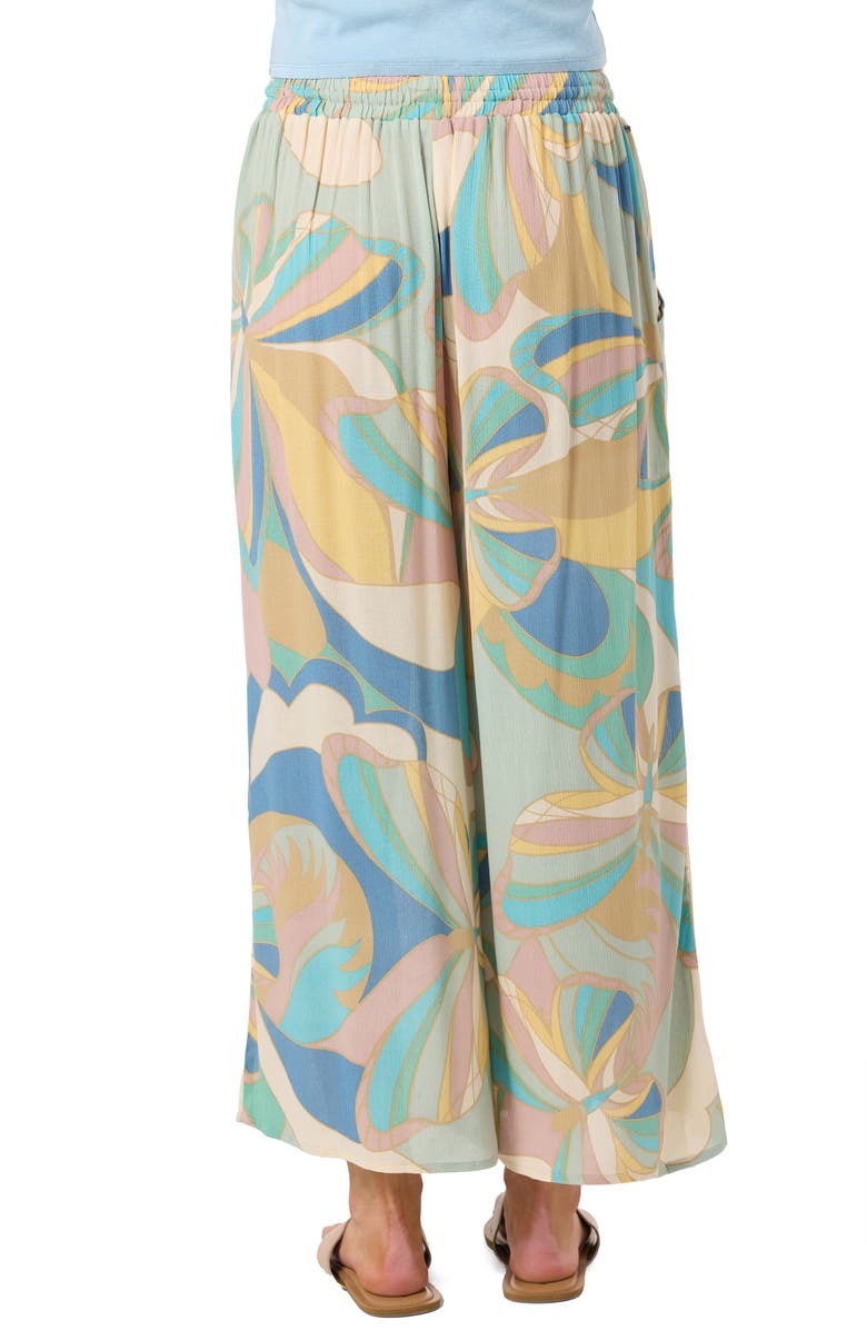 O'Neill Rosalie Butterfly Print Wide Leg Ankle Pants, Alternate, color, Desert Sage