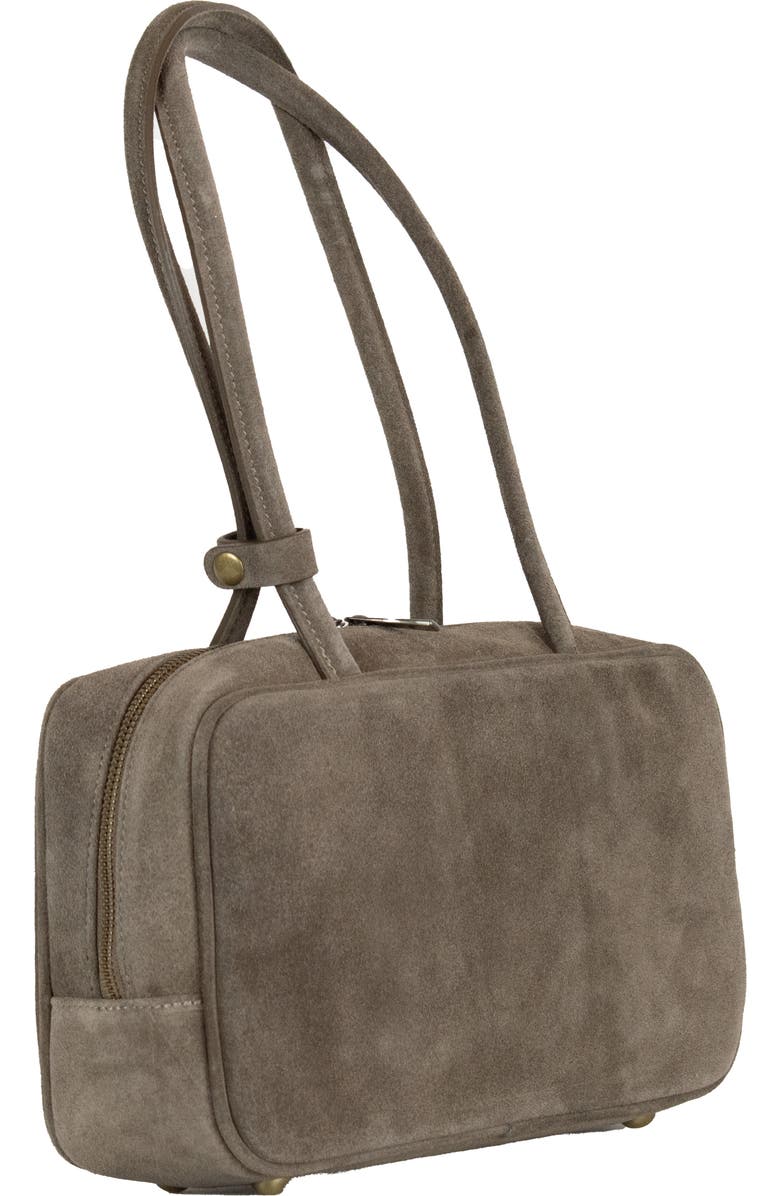 Persaman New York Iris 92 Suede Shoulder Bag, Alternate, color, Taupe