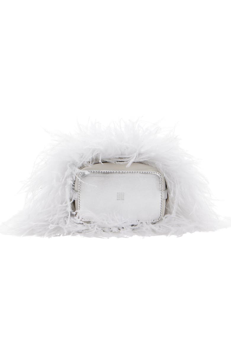 Givenchy Shark Lock Faux Feather Bucket Bag, Alternate, color,