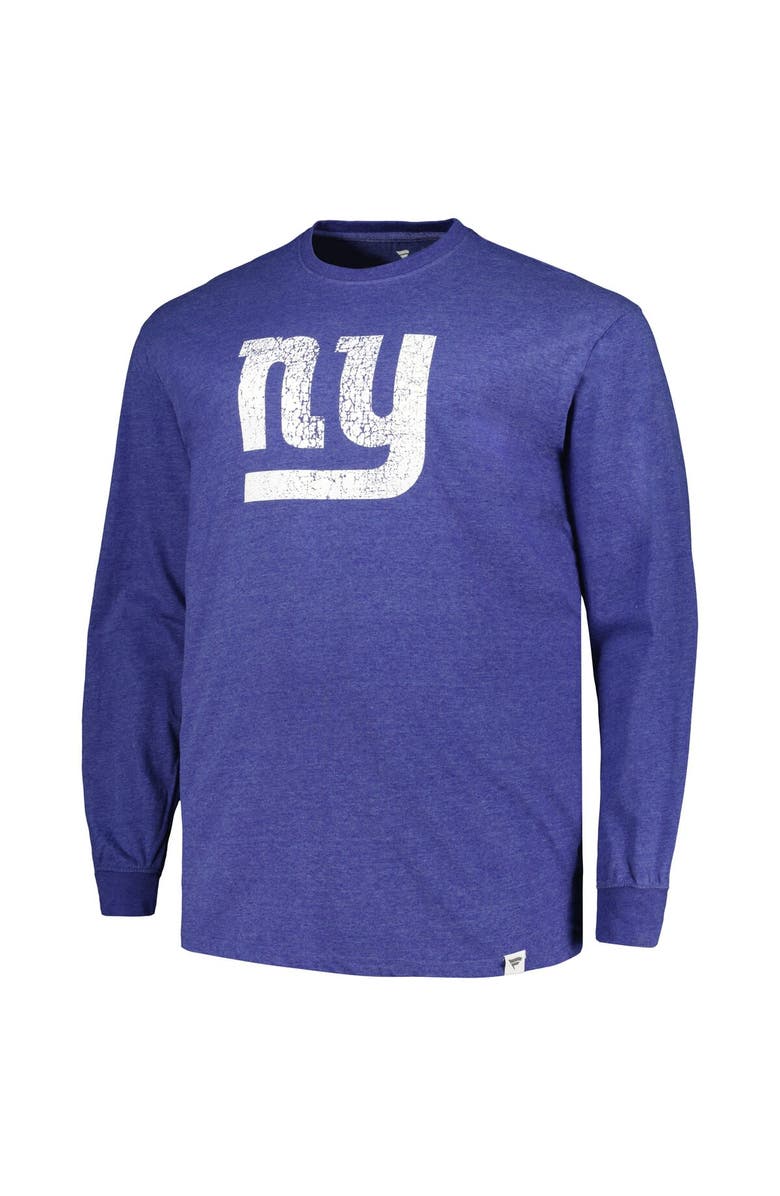 PROFILE Men's Profile  Heather Royal New York Giants Big & Tall Throwback Long Sleeve T-Shirt, Alternate, color, 