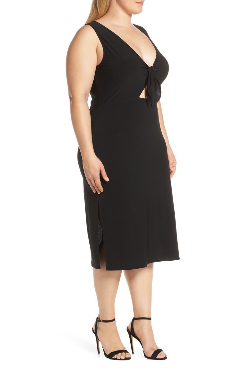 Leith Tie Front Midi Dress, Alternate, color, 