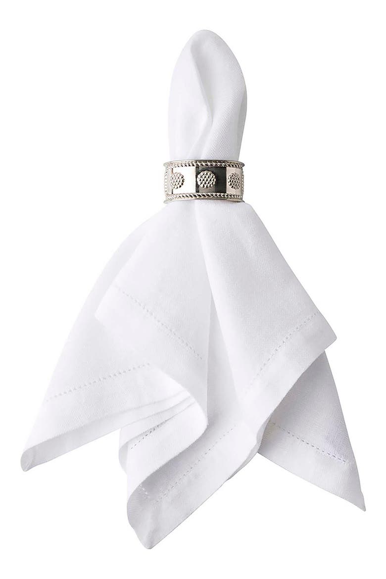 Berry & Thread Set of 4 Napkin Rings, Alternate, color, SILVER