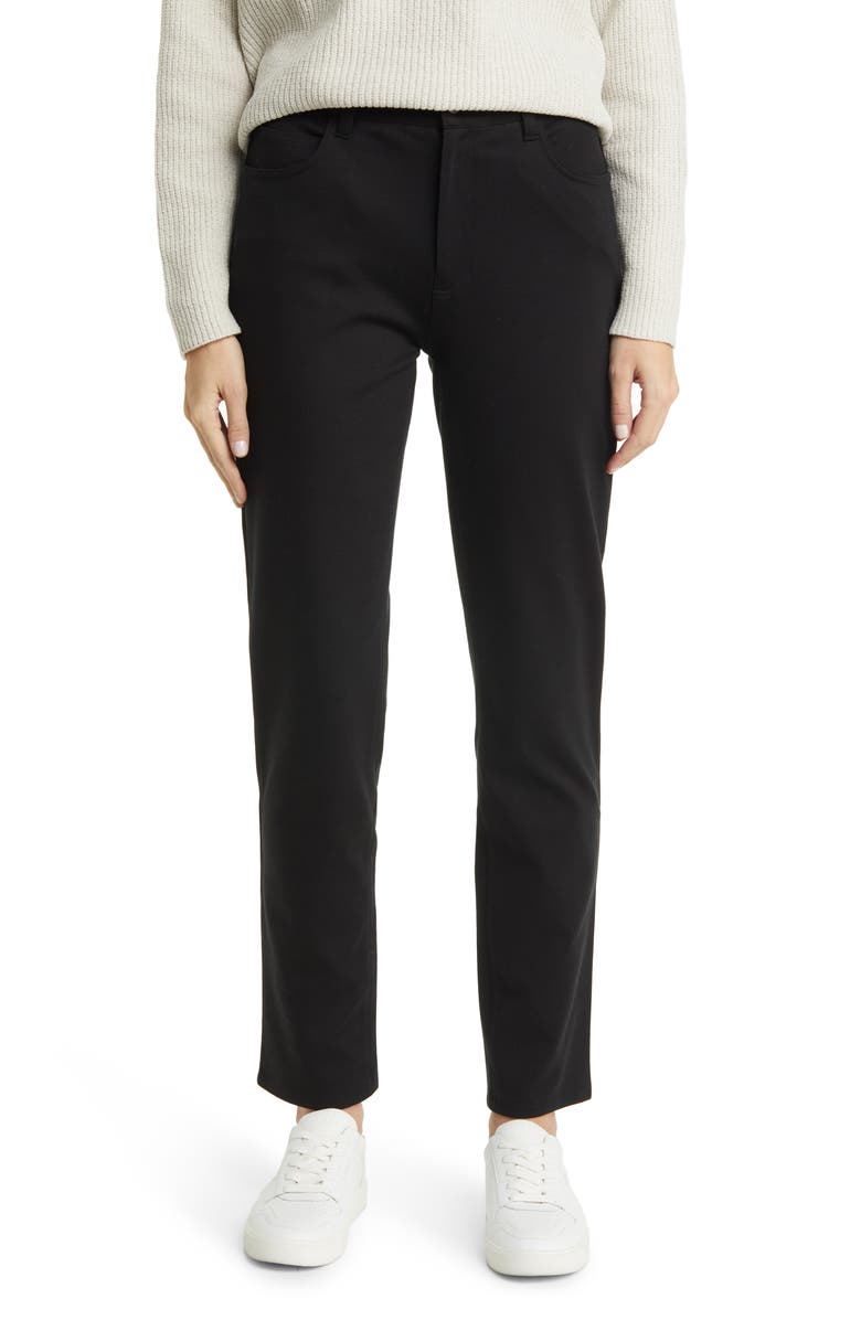 Eileen Fisher High Waist Ponte Knit Slim Fit Jeans, Main, color, 
