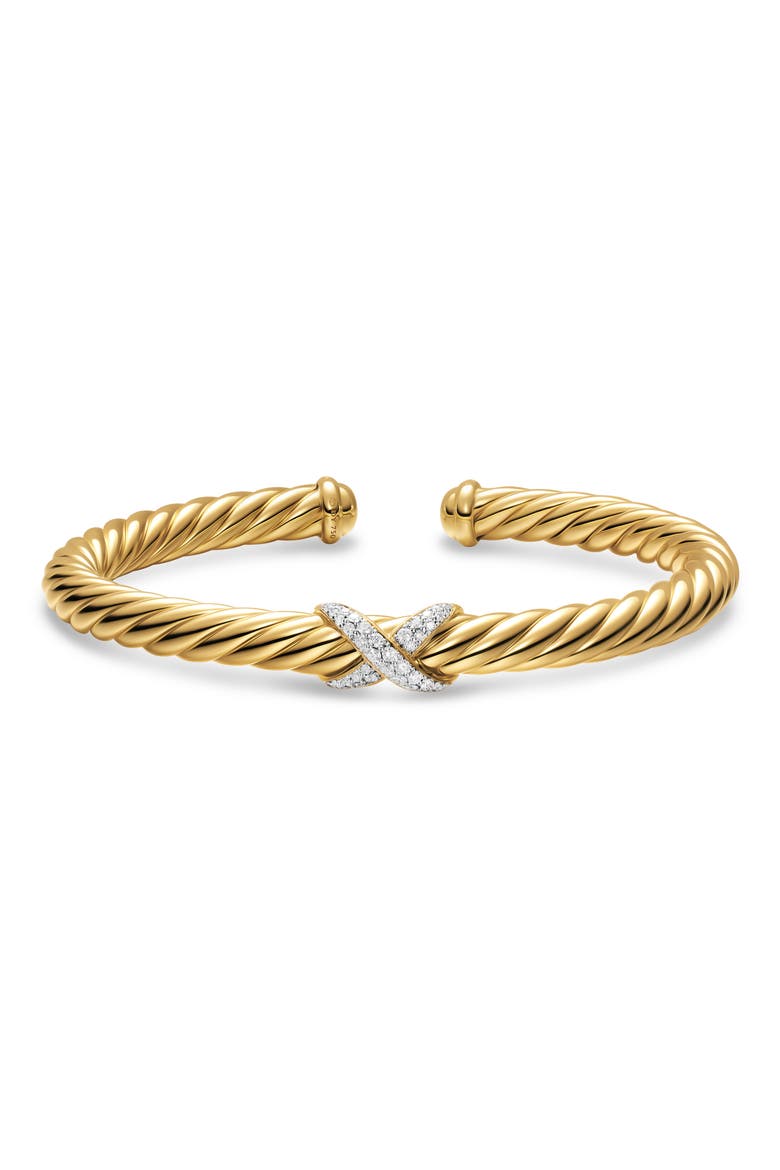 Cablespira® Flex Diamond X Bracelet, 6mm, Alternate, color, GOLD