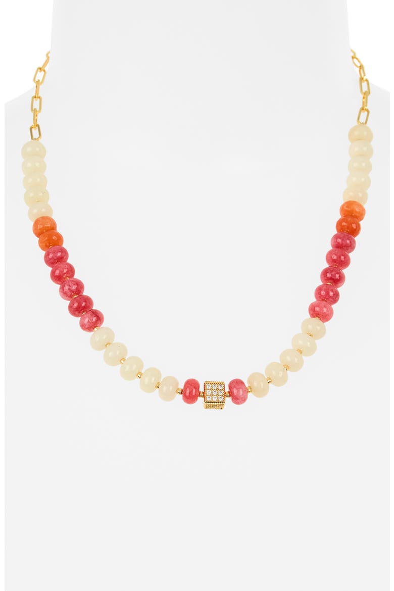 Calla Beaded Frontal Necklace, Alternate, color, GOLD