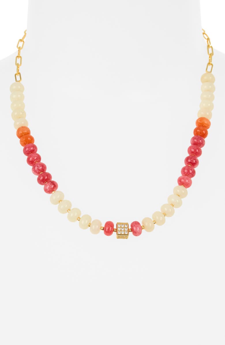 EYE CANDY LOS ANGELES Calla Beaded Frontal Necklace, Alternate, color, Gold