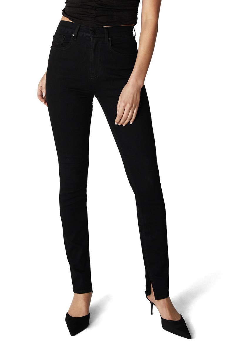 Ella Slit Hem Skinny Jeans, Main, color, MIDNIGHT