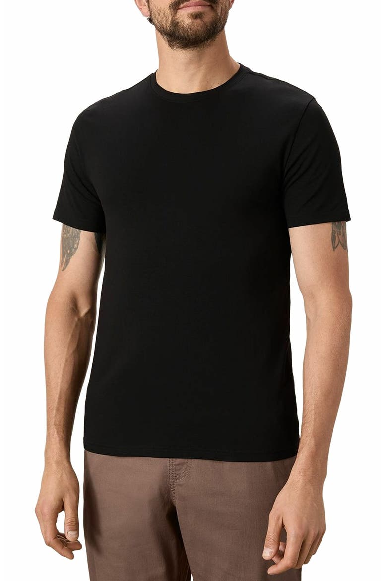 Luxe Stretch Jersey Slim Crew Neck Tee, Alternate, color, Black
