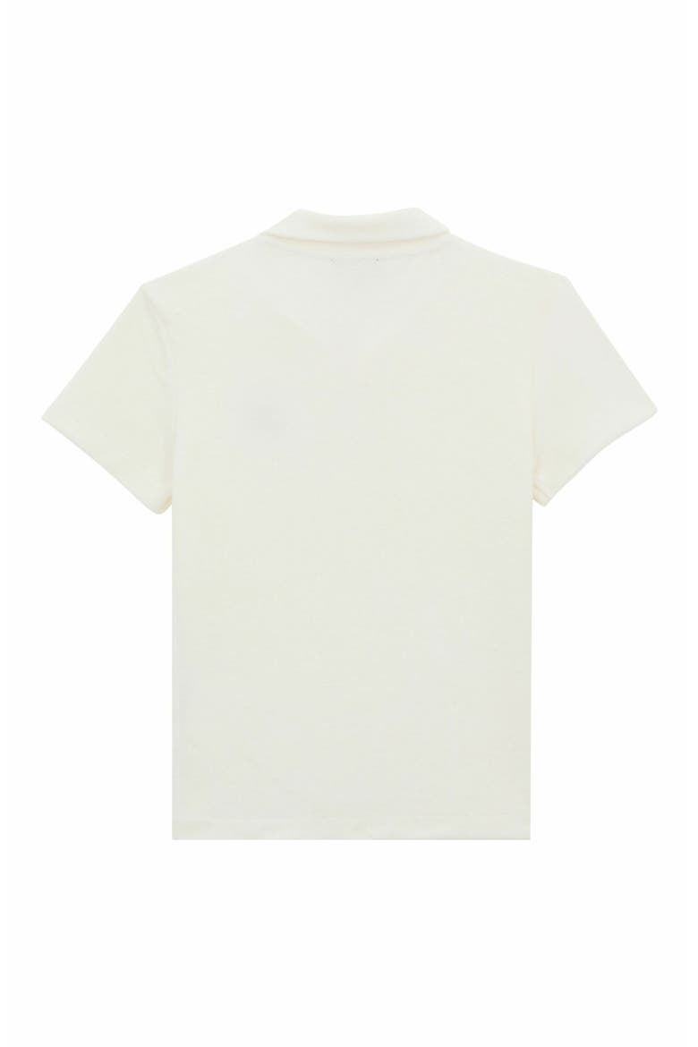 Kids' Embroidered Turtle Terry Polo, Alternate, color, BLANC