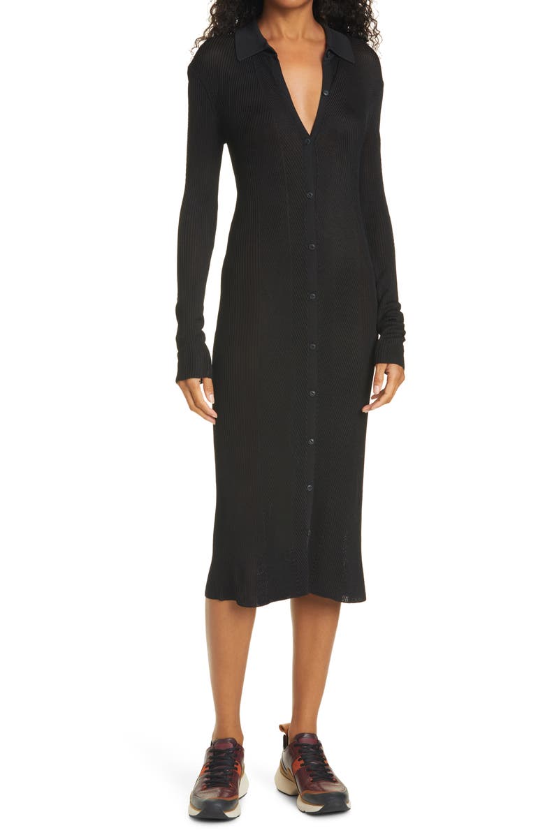rag & bone Pacey Long Sleeve Midi Dress, Main, color,