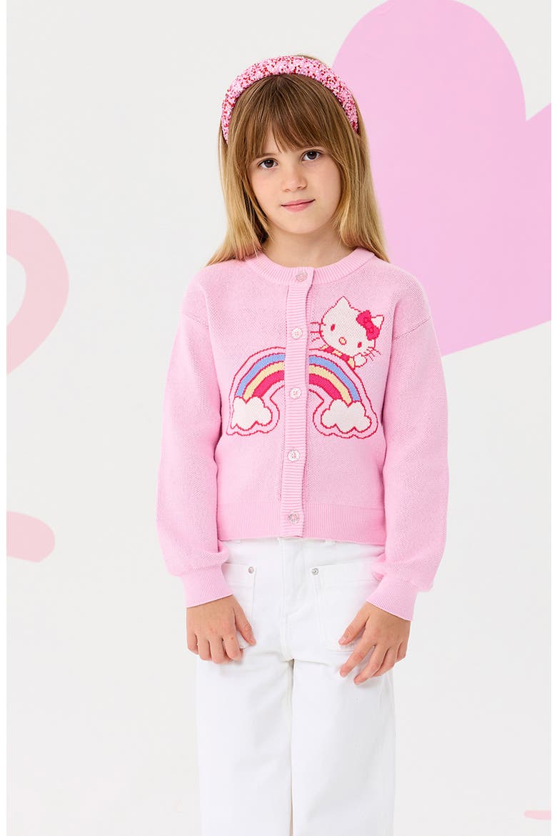 Kids' Hello Kitty Cardigan, Alternate, color, PASTEL PINK