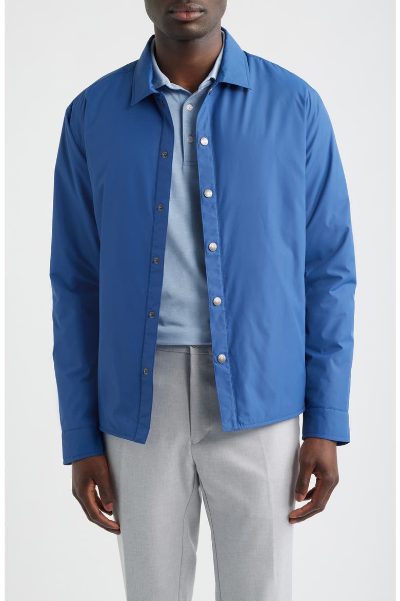Brighton Water Resistant Snap Front Shirt Jacket, Main, color, WINDSOR BLUE