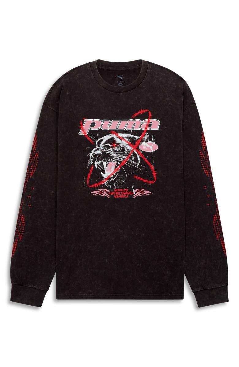 PUMA Street X Long Sleeve Cotton Graphic T-shirt, Main, color, Puma Black