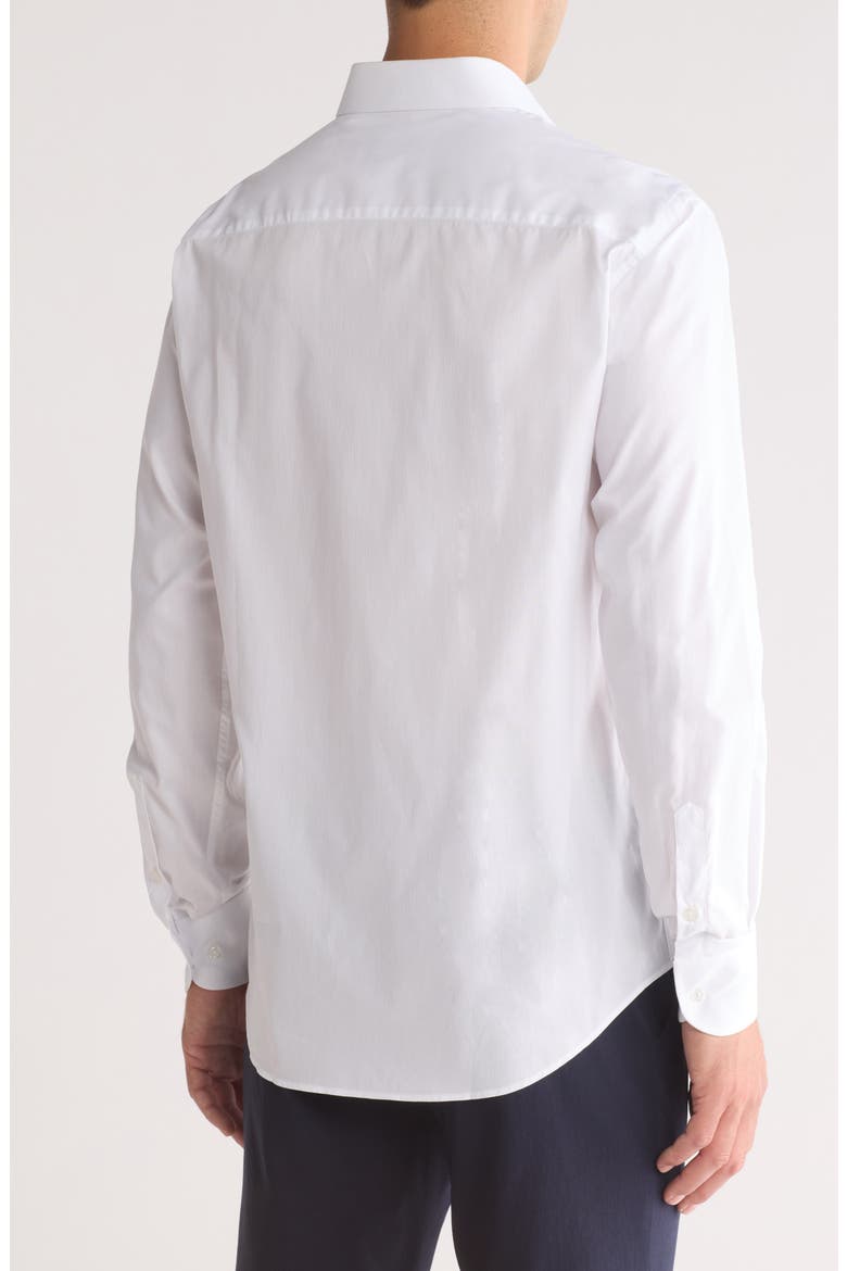 Solid Cotton Twill Dress Shirt, Alternate, color, SOLID WHITE