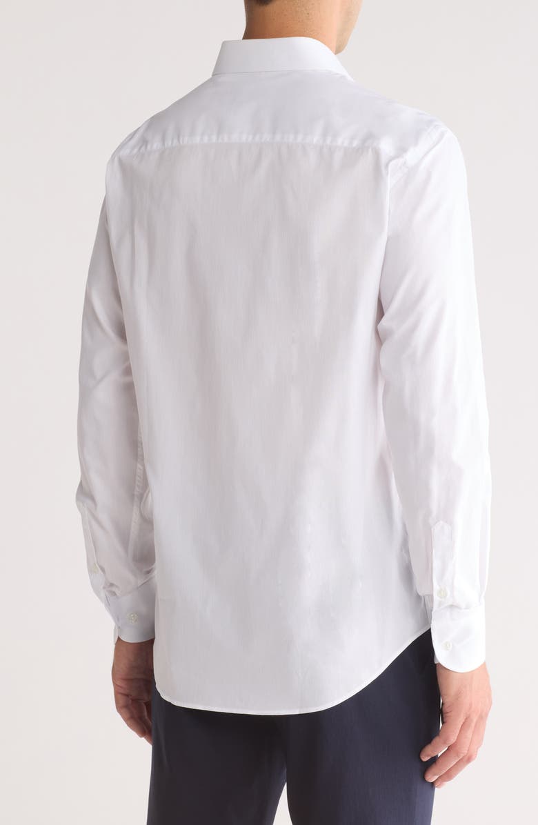 Armani Collezioni Solid Cotton Twill Dress Shirt, Alternate, color, Solid White