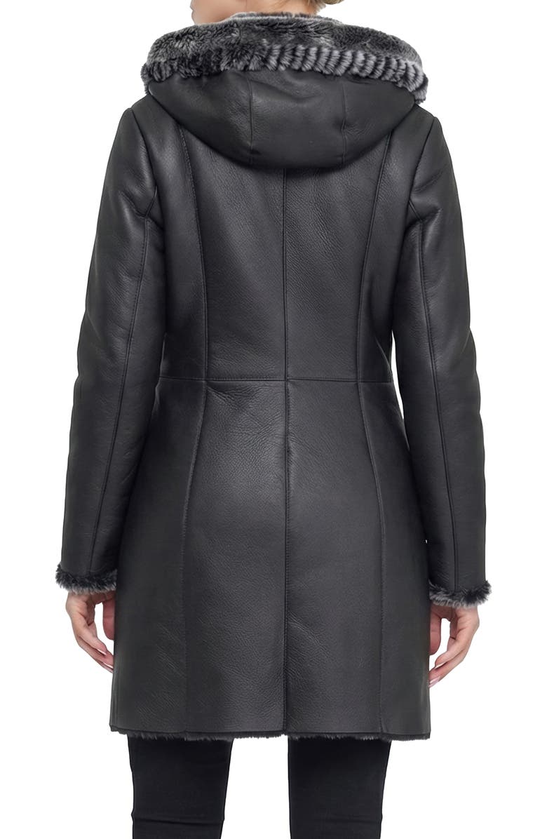 GORSKI Merino Genuine Shearling Parka With Whipstitch Trim, Alternate, color, Black Brisa