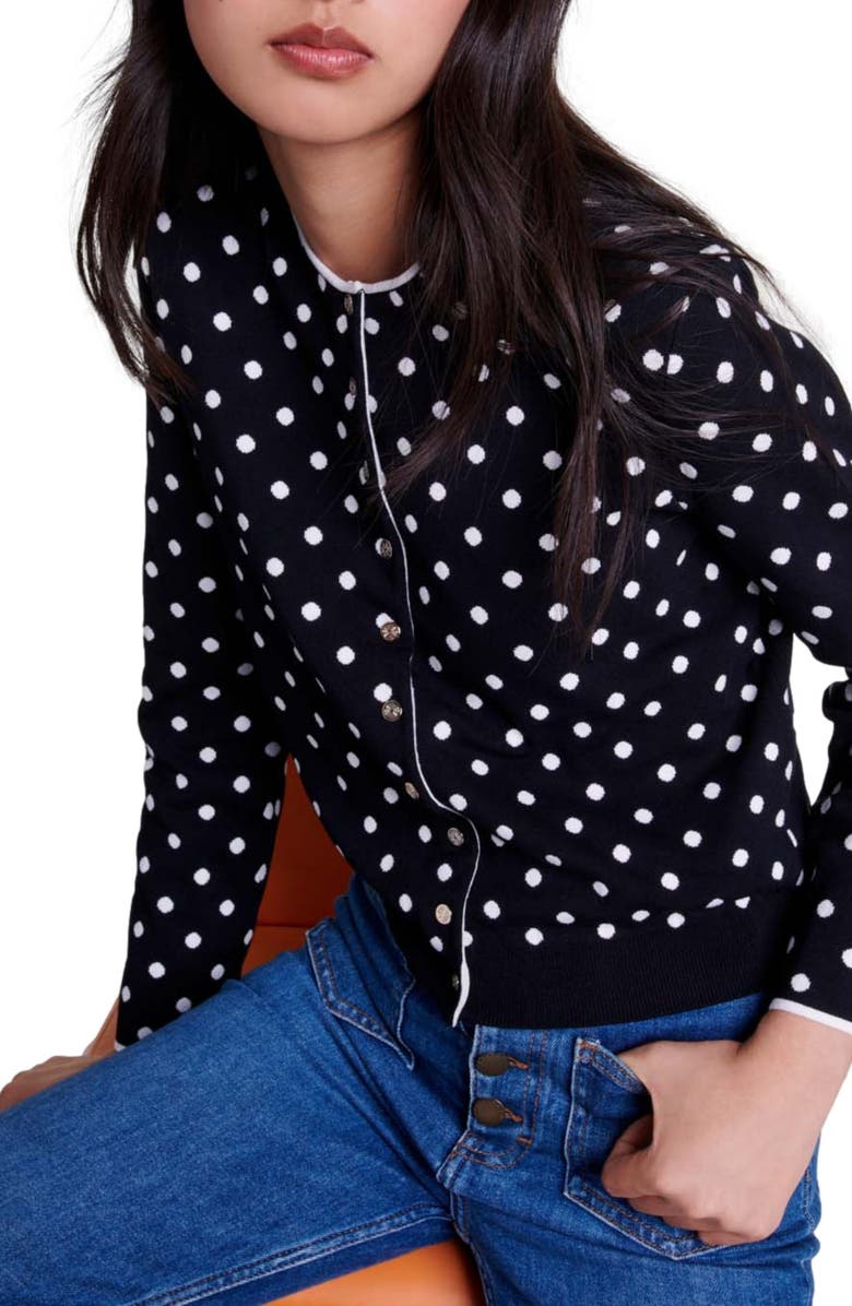 maje Fancy knit cardigan, Alternate, color, 