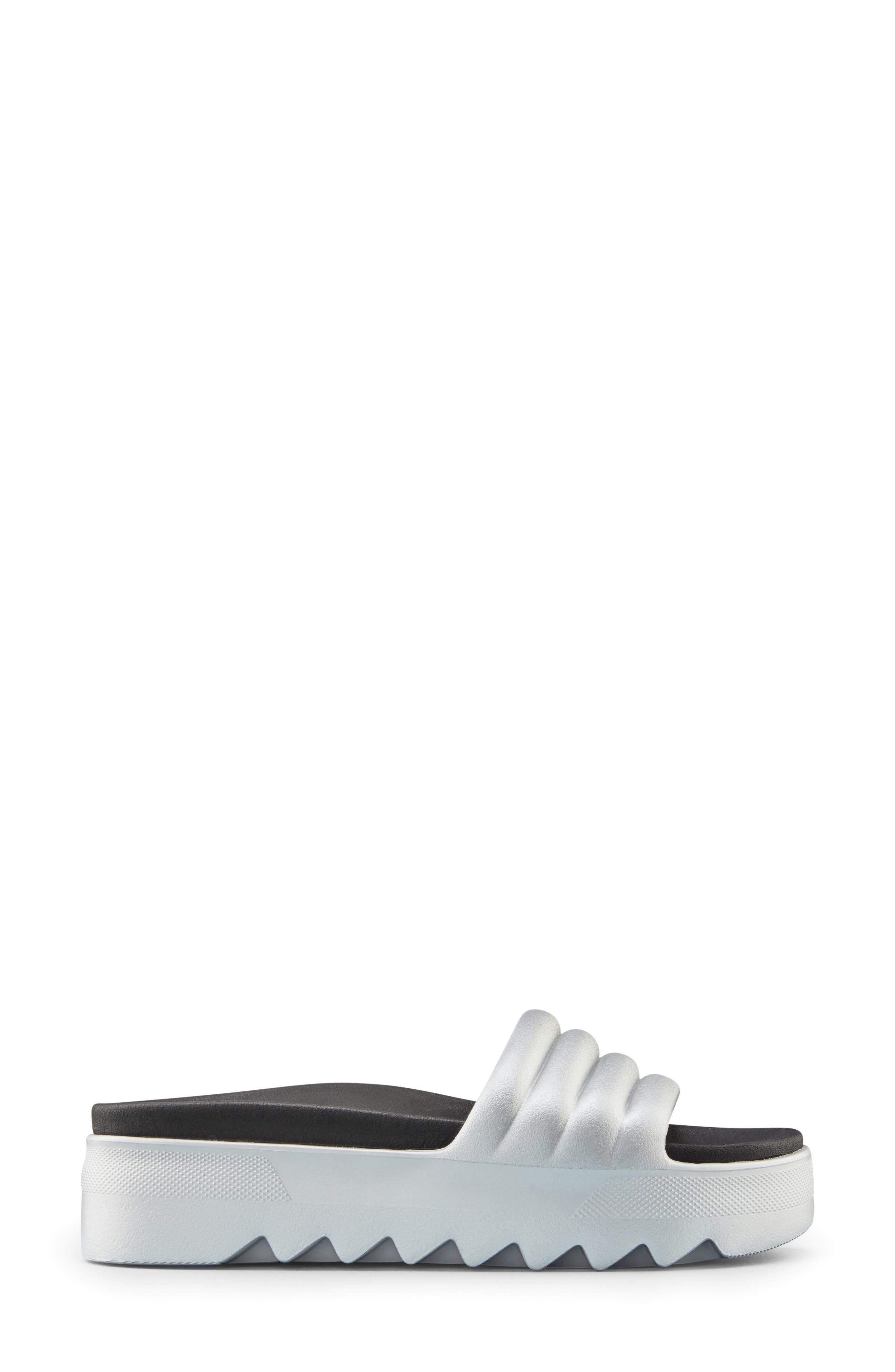 Pool Party Platform Slide Sandal, Alternate, color, SILVER METALLIC