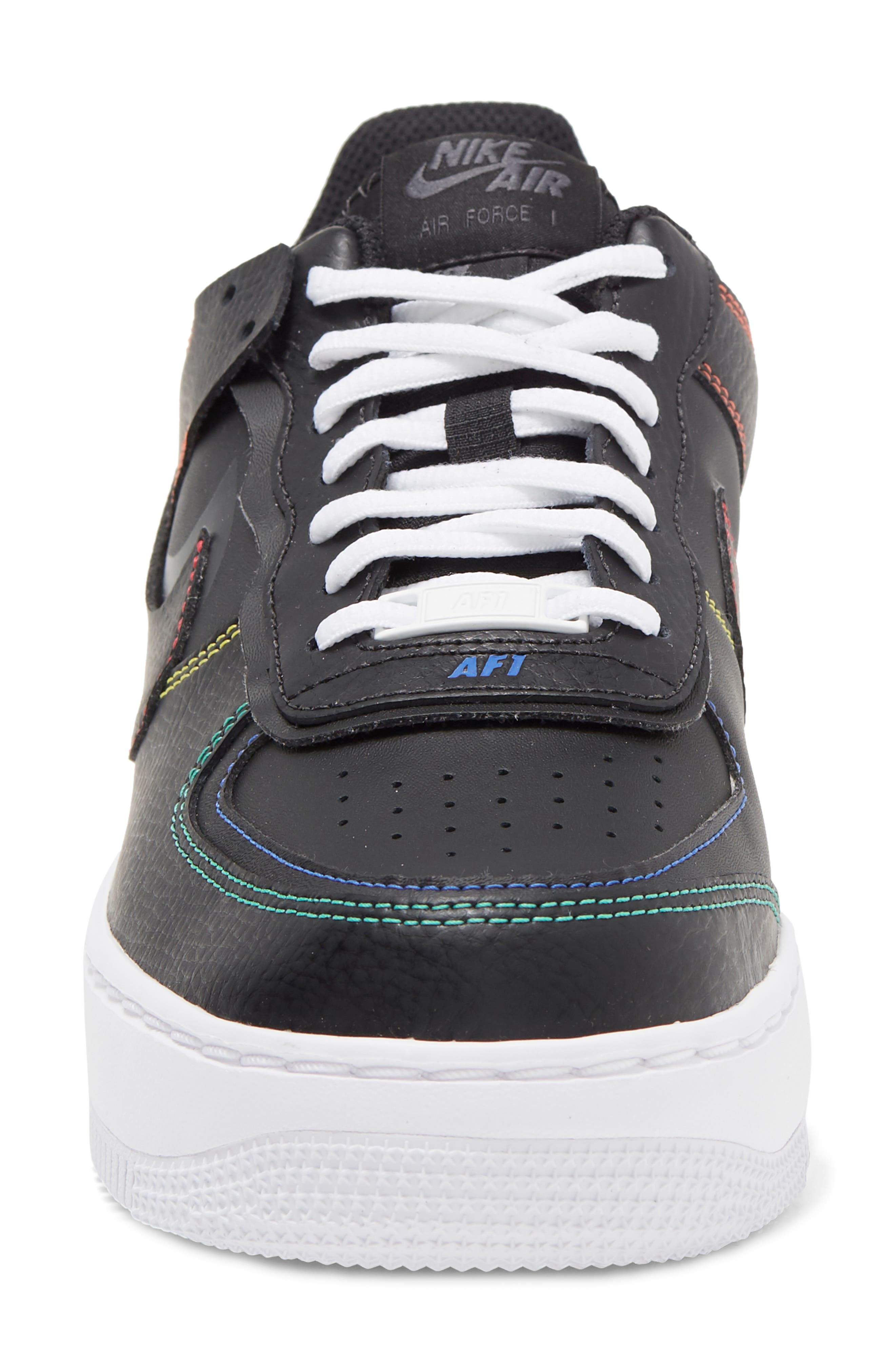 Air Force 1 Shadow Sneaker, Alternate, color, BLACK/ OPTI YELLOW/ RED